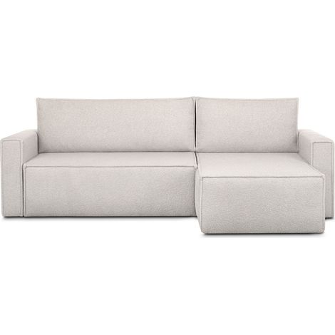 KONSIMO NAPI II Ecksofa Big links/rechts aus Bouclé-Stoff, weiß (1/5)