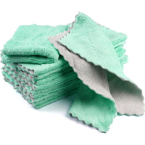 Lot de 12 Chiffons 25 X 25 cm, Torchon Microfibre Vaisselle Super Absorbants et Réutilisables, Microfibre Menage Lavable et Séchage Rapide Torchon pour le Nettoyage de la Cuisine, Voiture, Vitres (1/5)