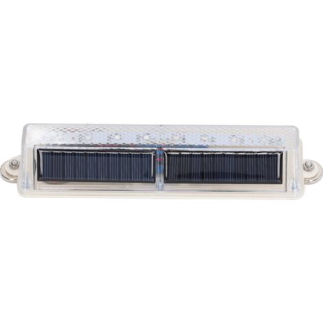 Bande lumineuse solaire de signalisation haute luminosité à 8 LED, portable et étanche, avec boîtier en polycarbonate, lumière rouge et bleue. (1/5)