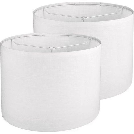 abat-jours tambour pour lampe table lampadaire abat-jour blancs rechange à assemblage facile lot de 2 (1/3)