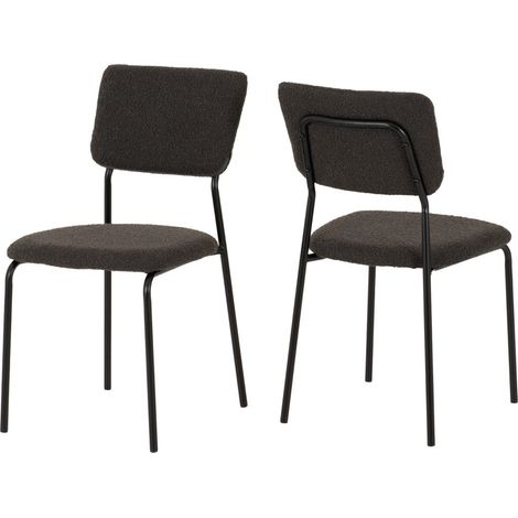 Sheldon Dining Chair (Pack of 4) - L53 x W45 x H84.5 cm - Grey Boucle Fabric (1/5)