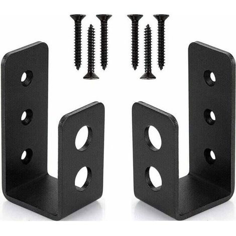 Set di due robuste staffe in acciaio per porte, adatte a porte di 5x10 cm (2x4 pollici), con barra di sicurezza a forma di U. (1/5)