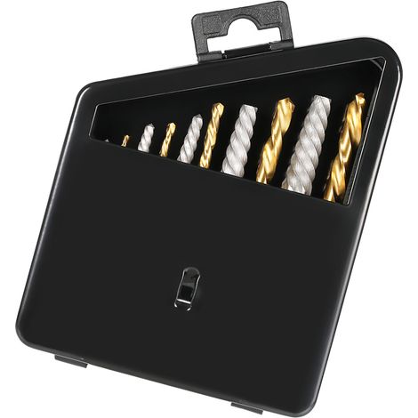 Kit de 10 forets à gauche pour extraire les vis cassées et endommagées, avec coffret métallique. (1/4)