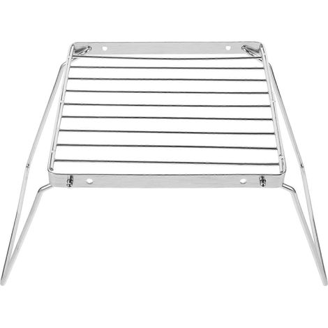 Support de barbecue pliable en acier inoxydable (lot de 4) pour feu de camp et grillades en extérieur (1/5)