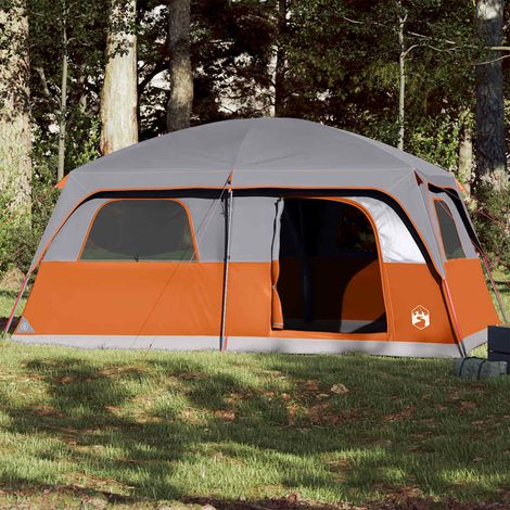 Tente de cabine familiale 8 personnes gris orange imperméable (1/5)