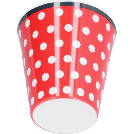260 ml Wasserbecher aus Porzellanimitat, Kaffeebecher, Milchbecher, Trinkbecher für Restaurant und Schule (Red Dot) (1/5)