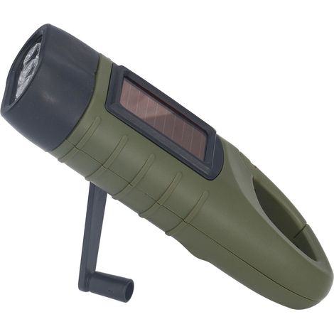 Lampe torche solaire à manivelle, lampe torche LED portable d'urgence pour l'escalade, le camping et la survie (1/5)