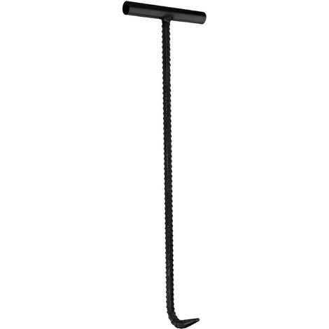 Crochet en acier pour plaques d'égout, outil de levage robuste pour plaques d'égout, noir, 50 cm (1/5)