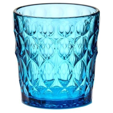 Verre décoratif Vanity bleu océan Ø 8,5 x h 9,2 cm