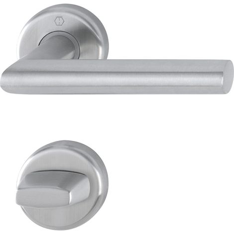 Poignée de Utrecht – Sur Rosace WC, pour épaisseur de porte 39–47 mm, acier inoxydable mat, 1 pièce, 3884657 (1/2)