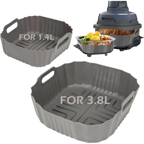 Garnitures en silicone pour friteuse à air Ninja CRISPi/Crispy Portable Glass Air Fryer UK 3,8L & 1,4L, accessoires pour Ninja Crisper FN101UK (1/5)
