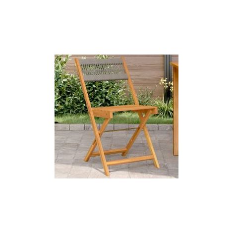 Chaises de bistrot lot de 2 gris bois d'acacia et polypropylène (1/5)