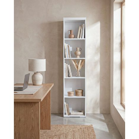 Armadio ufficio Tampa - Mobile archivio - 4 mensole incluse - L. 45 x H. 199 x P. 42,5 cm – Bianco (1/3)