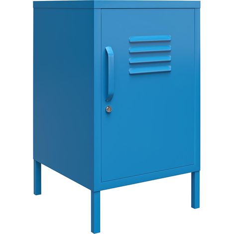 Cache Table basse avec 1 porte en métal bleu (1/5)