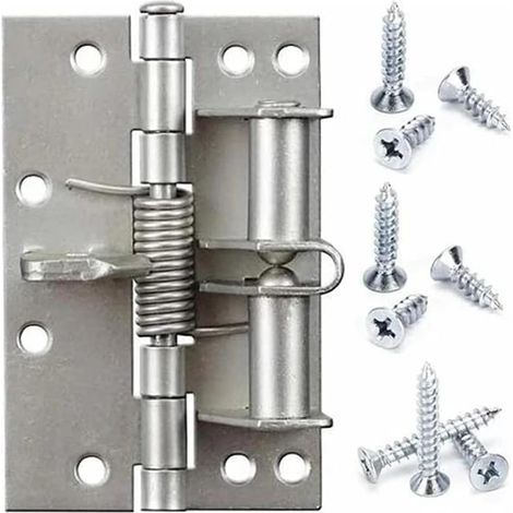 2 pièces de charnières de porte automatiques de 10 cm, charnières de porte à fermeture automatique, charnières de porte à ressort robustes, charnières de porte à fermeture automatique à 90 degrés (1/5)