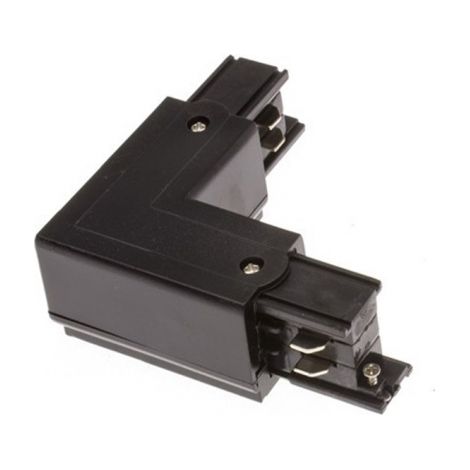 Giunto Nero Destro con Connettore a L per Binari Trifase - Kosoom