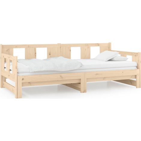 Maison Exclusive - Dormeuse Estraibile in Legno Massello di Pino 2x(80x200) cm