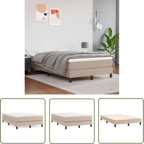 The Living Store Bettgestell Cappuccino-Braun 120x200 cm Kunstleder - Bettes Gestell - Schlafzimmer Möbel - Kunstleder Bett - Doppelbett - Boxspringbetten (1/5)