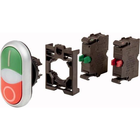 Bouton poussoir double appareil complet 000132626 EATON M22 DDL GR X1/X0 K1001 BVP