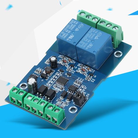Module relais double canal Modbus RTU7-24V avec entrée/sortie RS485/TTL et protection contre l'inversion de polarité (1/5)