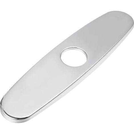 HANABASS Copertura per foro rubinetto lavello da cucina in acciaio inox, facile da installare, piastra per rubinetto argento solida e pulita, 8 pollici (1/5)