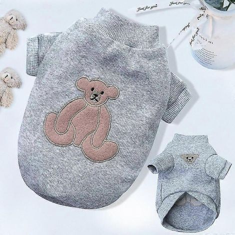 Sudadera con capucha para cachorros de otoño/invierno, ropa de dibujos animados, camiseta de oso, chaleco, suéter para gatos, pequeño, mediano, grande, camisa deportiva para perros, chaleco para masco (1/4)