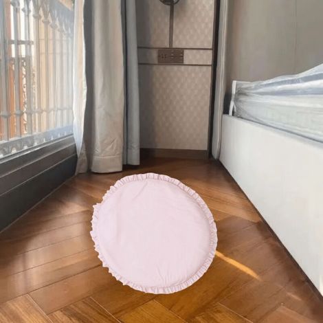 Tapis rond rose pour enfants, 1 pièce, doux, chaud, épais, avec une jolie dentelle, adapté à la décoration de la maison