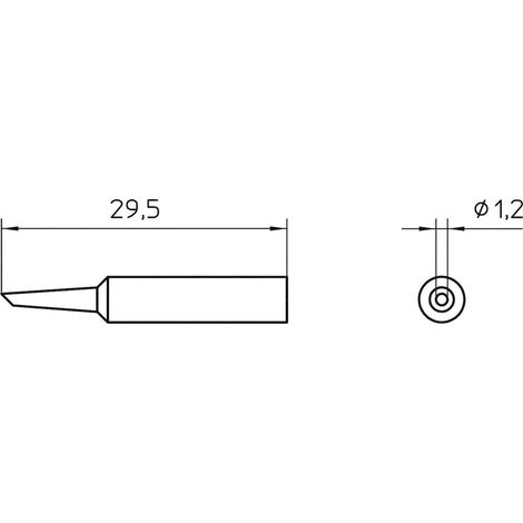 Weller XNT 4 Punta di saldatura Forma tonda, taglio sbieco 45° Dimensione punta 1.2 mm Contenuto 1 pz.