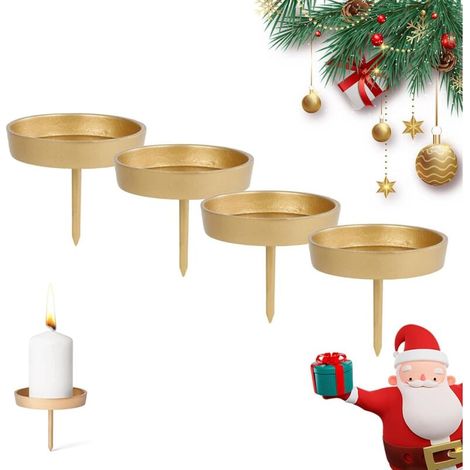 4 Pièces Chandelier Bougeoir Dorés, 8cm Chandelier de Mariage, Porte Bougie Decoration Noël, pour décor dîner aux chandelles, Saint Valentin, Anniversaire Décorations D'ornement de Chandelier (1/5)