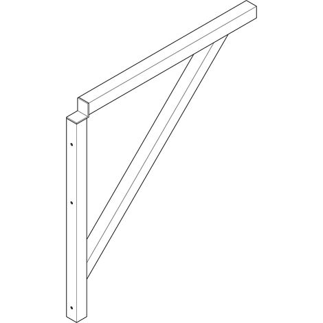 Euroline Dreieckkonsole für 511 Podesttreppe, 1000mm Stufenbreite Stahl Gitterrost