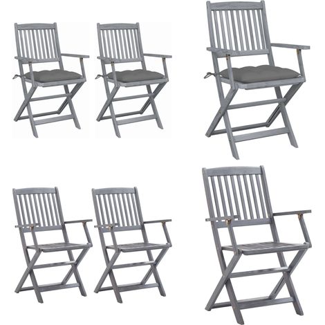 Chaises pliables d'extérieur lot de 2 et coussins Bois d'acacia - Chaise De Jardin - Mobilier De Jardin - Chaise Pliante - Acacia - Meubles De Jardin - Home & Living (1/5)