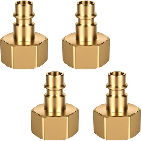 Lot de 4 raccords à air comprimé - Filetage intérieur 1/2" - Raccord rapide en laiton IG - Raccords à air comprimé (1/5)