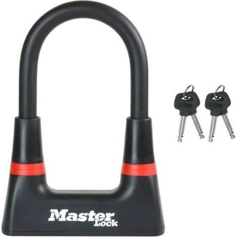 MASTER LOCK Antivol Vélo U Compact [A Clé] [Antivol Certifié] 8278EURDPRO - Idéal pour les Vélos, Vélos Electriques, VTT et autres (1/4)