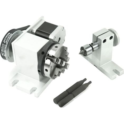 Eje rotatorio CNC, configuración de mordazas, fuente de alimentación (1/2)