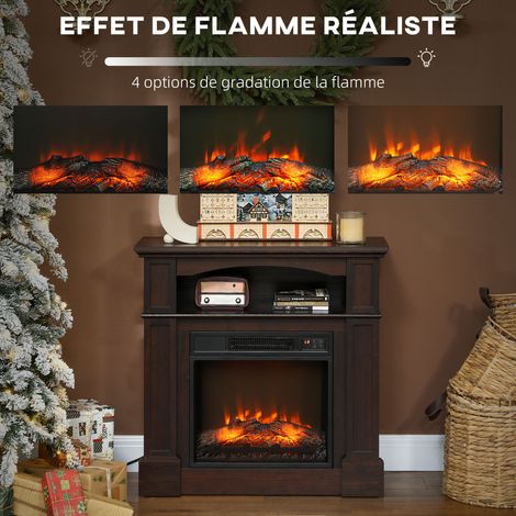 Cheminée Électrique - [Marque] - Modèle LED 1800W - Effet Flamme Réaliste avec Télécommande et Manteau Intégré Design Contemporain pour Salon (1/5)