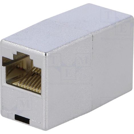 RJ45 femelle droit x2 Cat.5e - metallise