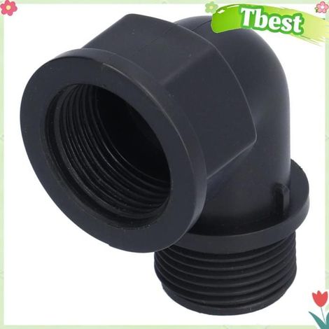 Tbest Connecteur coudé Adaptateur de tuyau adaptable jardin Fil intérieur et extérieur de coude directionnel de 1 pouce + mamelon (1/5)