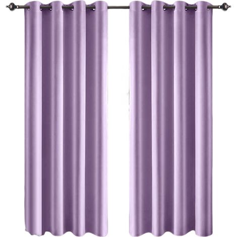 Rideaux occultants, idéaux pour la chambre, à œillets, isolants thermiques et phoniques, pour le salon (lot de 2), dimensions : 132 x 160 cm (largeur x longueur).
