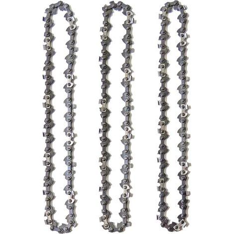 Kettensägenketten-Set, 3 Ketten für 40 cm (16 Zoll) Führungsschienen, 1,3 mm Teilung (3/8 Zoll), 56 Treibglieder, rückschlagarm, kompatibel mit Einhell, McCulloch und Black & Decker (1/5)
