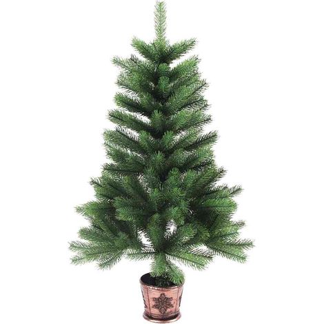 Árbol de Navidad artificial hojas realistas verde 90 cm