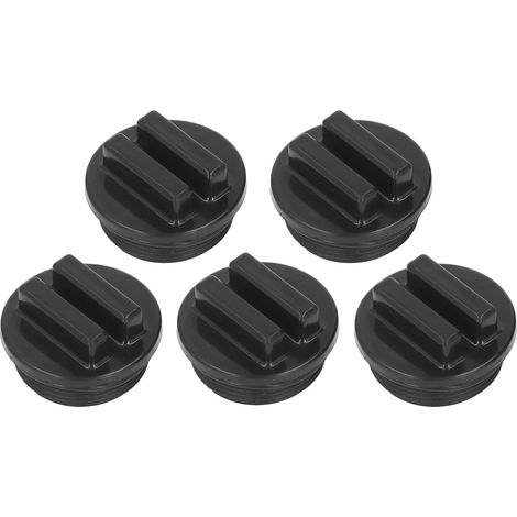 5 Pièces Bouchon d'Hiver Filetage Mâle G1 1/2 avec Joint Torique pour Retour de Piscine, Filtre ou Vidange - Noir pour Spas et Sources Chaudes