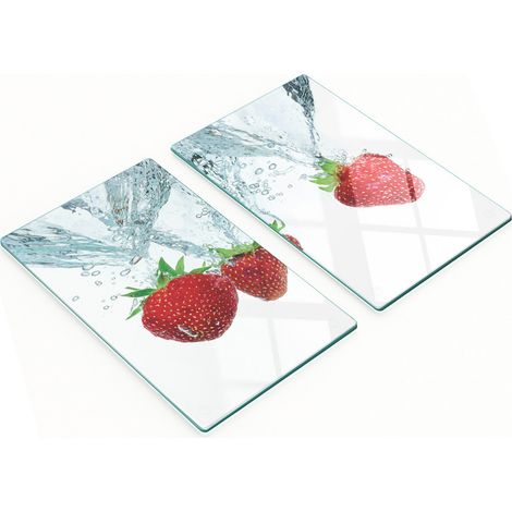 Taglieri decorativi in vetro temperato per fragole e acqua, 2x30x52 cm (1/5)