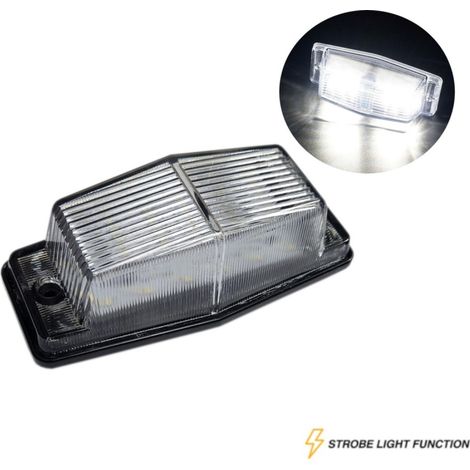 Feu de gabarit LED (blanc, clignotant), 12 diodes, 12–24 V, pour camions, tracteurs, pelleteuses, machines agricoles, etc.