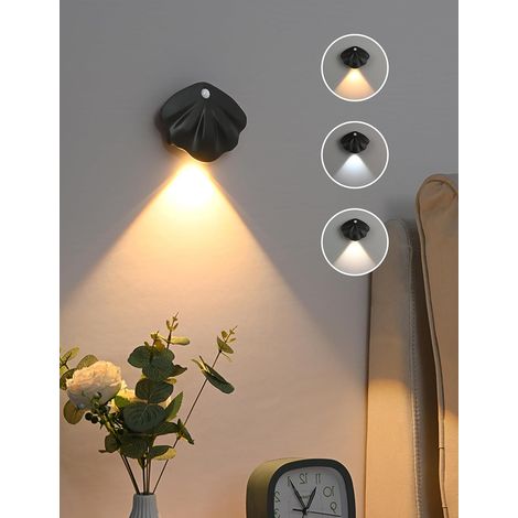 Veilleuse à capteur, port USB pour le chargement et fonction de variation progressive de l'intensité lumineuse avec 3 modes d'éclairage (1 pièce) (1/5)