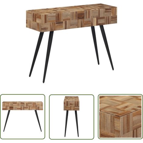 The Living Store Table console 110x34x80 cm teck de récupération massif - Table Basse - Table D'appoint - Table Console - Meuble Design - Mobilier Intérieur (1/5)