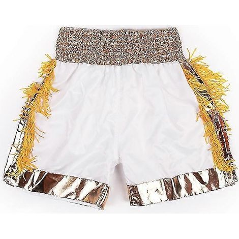 Thai-Boxshorts mit Fransen für Damen, Herren und Kinder, aus atmungsaktivem Satin, für Kickbox- und MMA-Kampfsporttraining. (1/5)