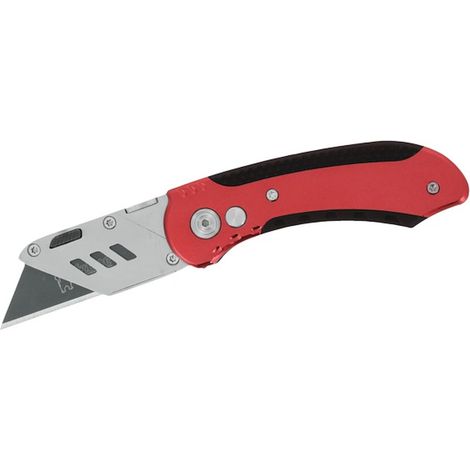 cutter ergonomique - pliable - avec lame trapèze - bizline 700346