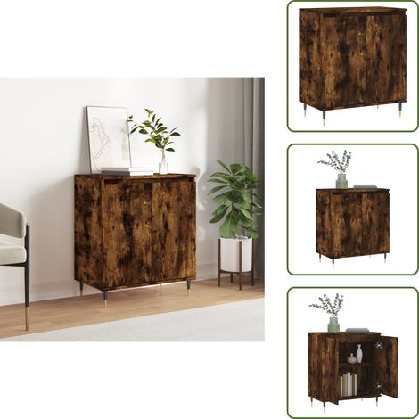 Buffet Chêne fumé 60x35x70 cm Bois d'ingénierie - Buffet - Meuble De Rangement - Armoire - Commode - Mobilier (1/5)