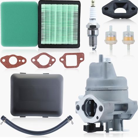 Haishine GC190 Vergaser-Reparatursatz für Honda GC190, GCV190, GCV190LA, HRB217, HRX217, HRX217K1 und HRX217K2 mit Luftfilterdeckel, Ölschlauch, GCV160 Luftfilter, Kraftstofffilter und Zündkerze