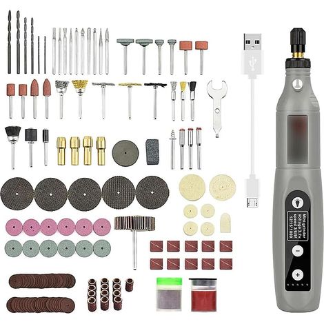 1 Outil rotatif sans fil, 5 vitesses variables, 24 accessoires, rechargeable USB, pour bricolage et gravure (1/5)
